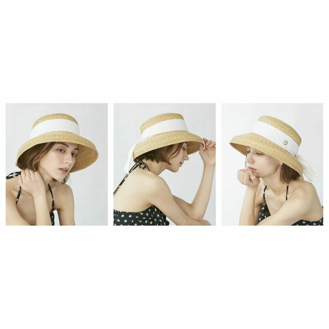 白】Chapeau d' O シャポードオー カサブランカ 麦わら帽子 の 白】Chapeau d' O シャポードオー カサブランカ 麦わら帽子 の