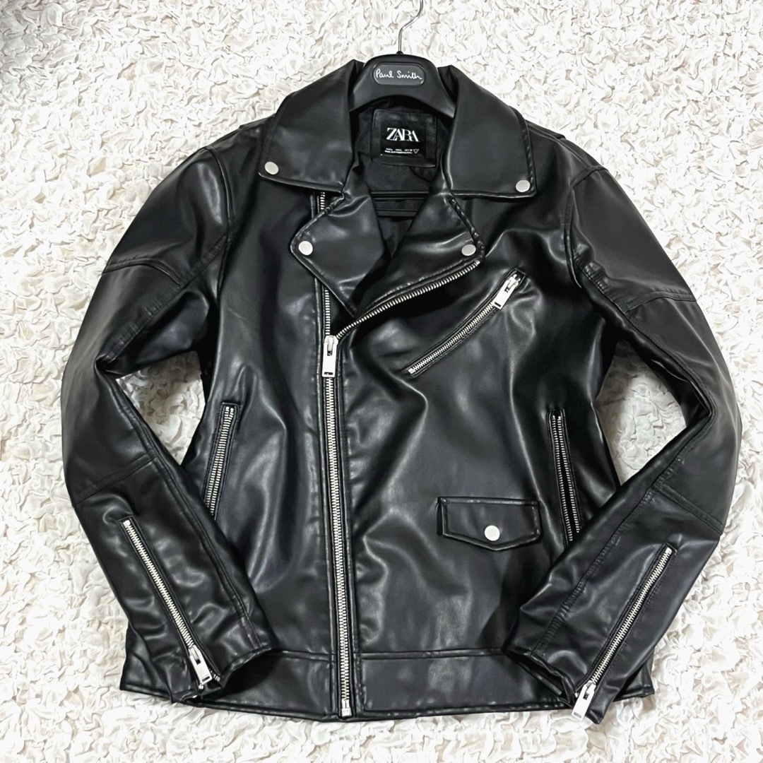 ZARA - 美品 ZARA レザージャケット ライダース ダブル フェイク ZARA - 美品 ZARA レザージャケット ライダース ダブル フェイク
