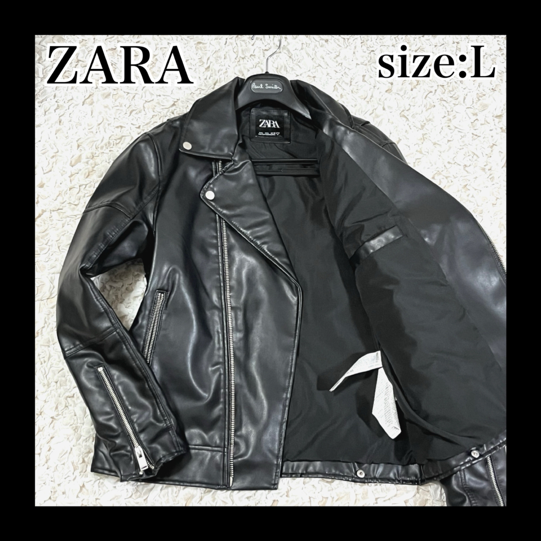ZARA - 美品 ZARA レザージャケット ライダース ダブル フェイク ZARA - 美品 ZARA レザージャケット ライダース ダブル フェイク