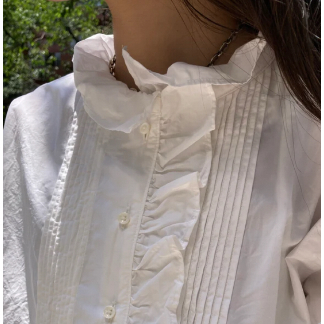 Nigel Cabourn - Nigel Cabourn ギャザーカラーブラウス 板倉 Nigel Cabourn - Nigel Cabourn ギャザーカラーブラウス 板倉