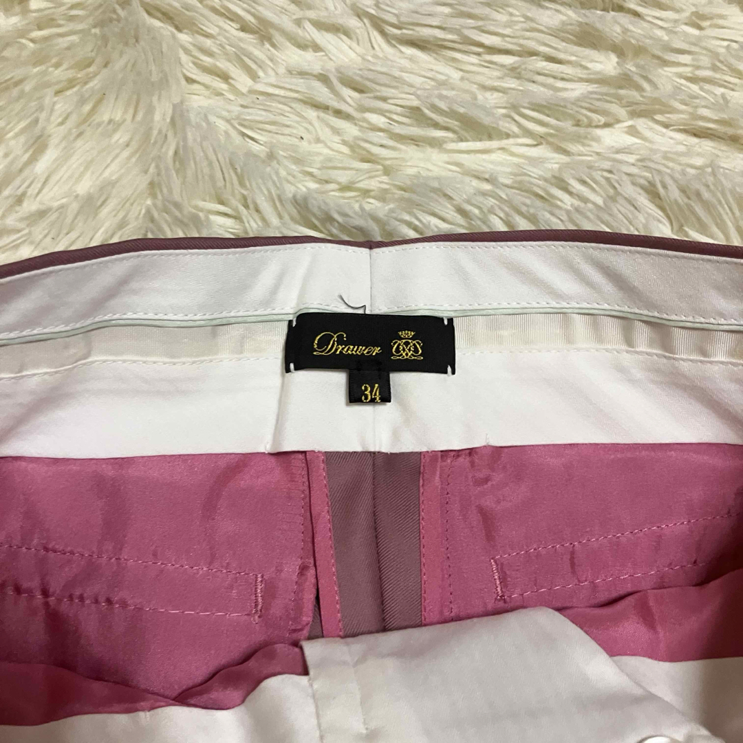 Drawer - 美品 ドゥロワー シルク ウール ミカドパンツ ピンクの Drawer - 美品 ドゥロワー シルク ウール ミカドパンツ ピンクの