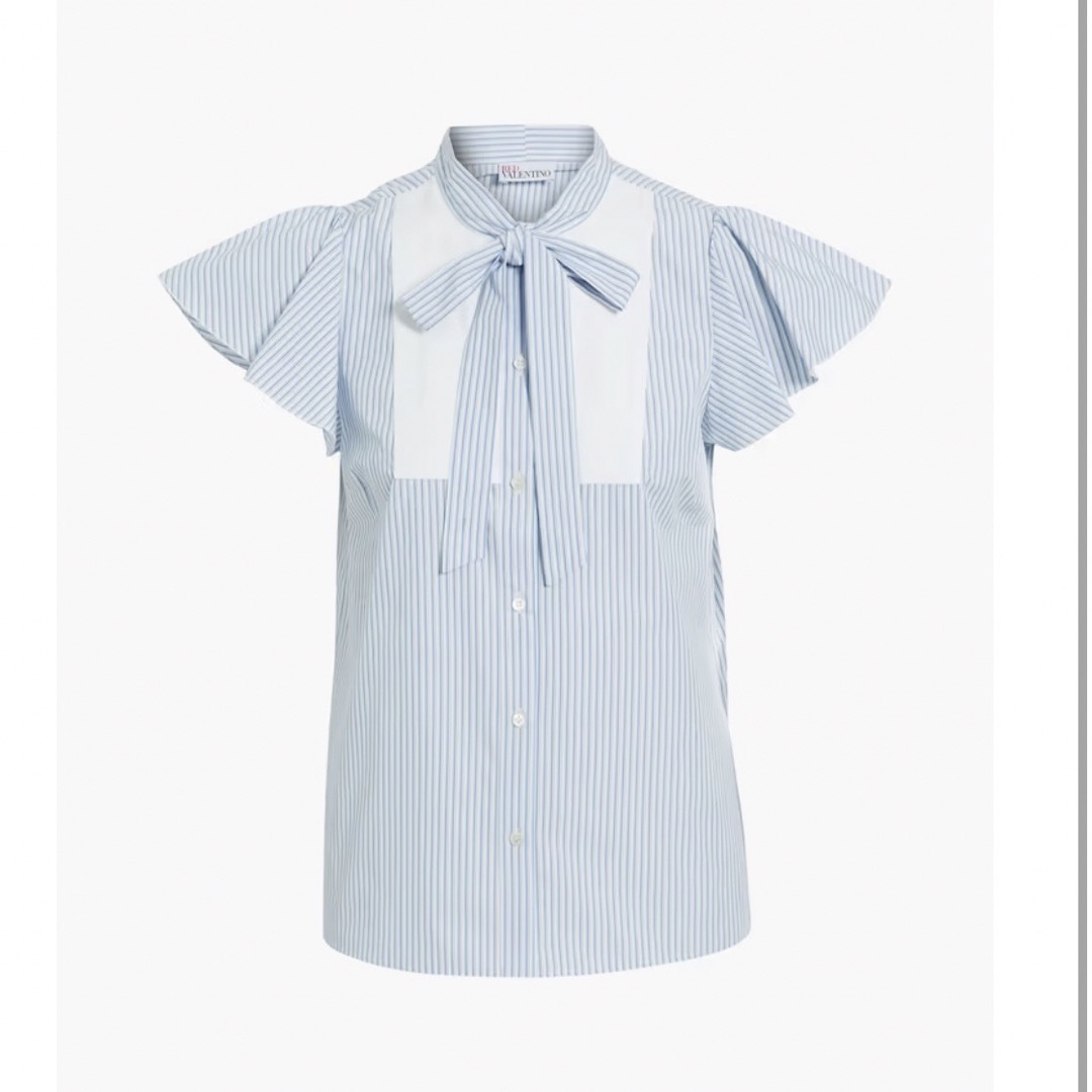 RED VALENTINO - RED VALENTINOリボンタイ ストライプ コットン RED VALENTINO - RED VALENTINOリボンタイ ストライプ コットン