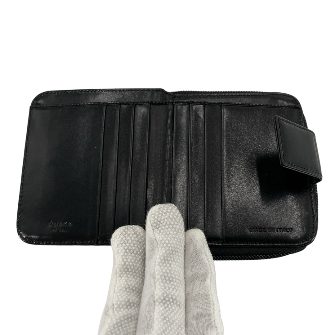 PRADA - PRADA プラダ 二つ折り財布 ラウンドファスナー PRADA - PRADA プラダ 二つ折り財布 ラウンドファスナー
