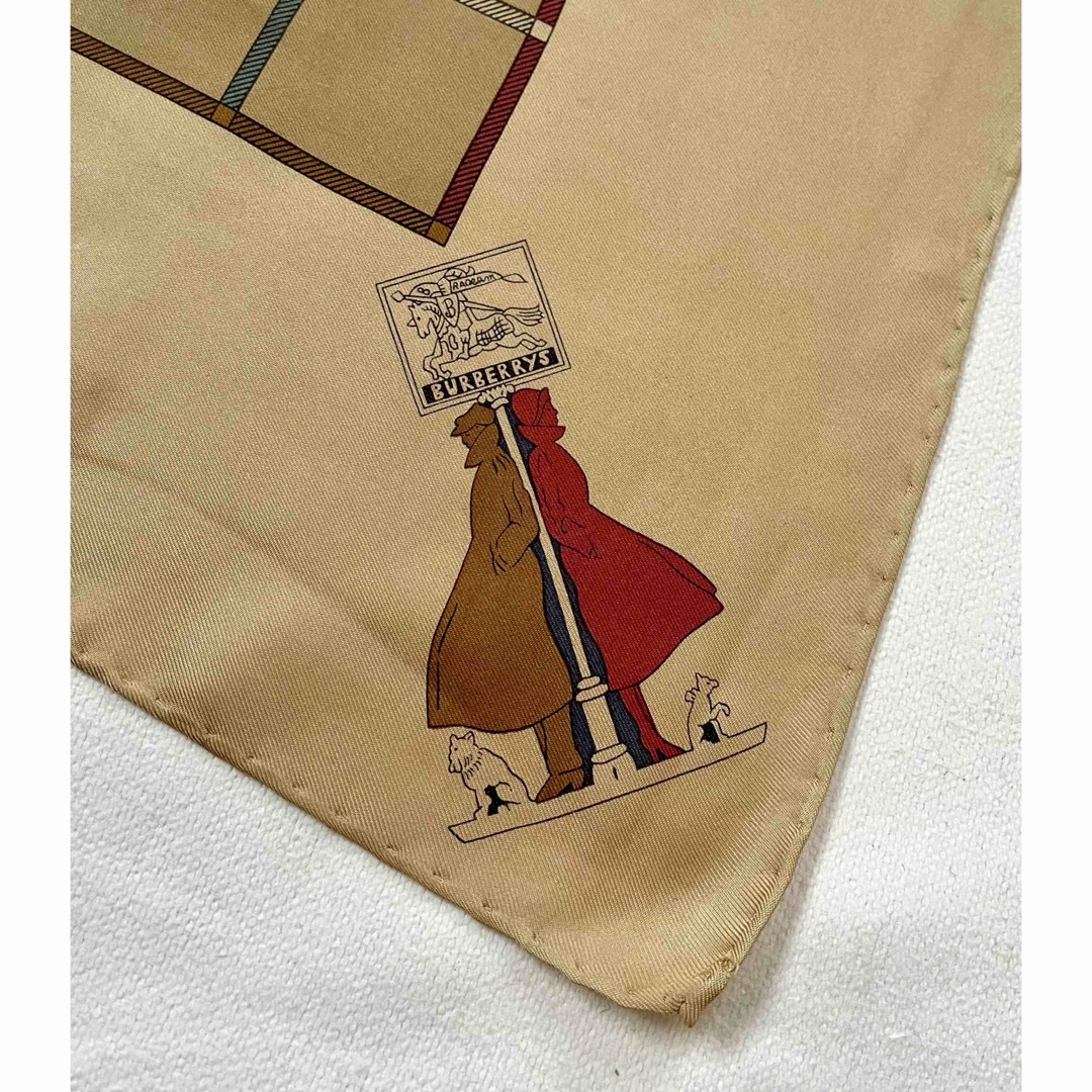 BURBERRY - Burberry シルク100% 大判スカーフ ライトブラウン BURBERRY - Burberry シルク100% 大判スカーフ ライトブラウン