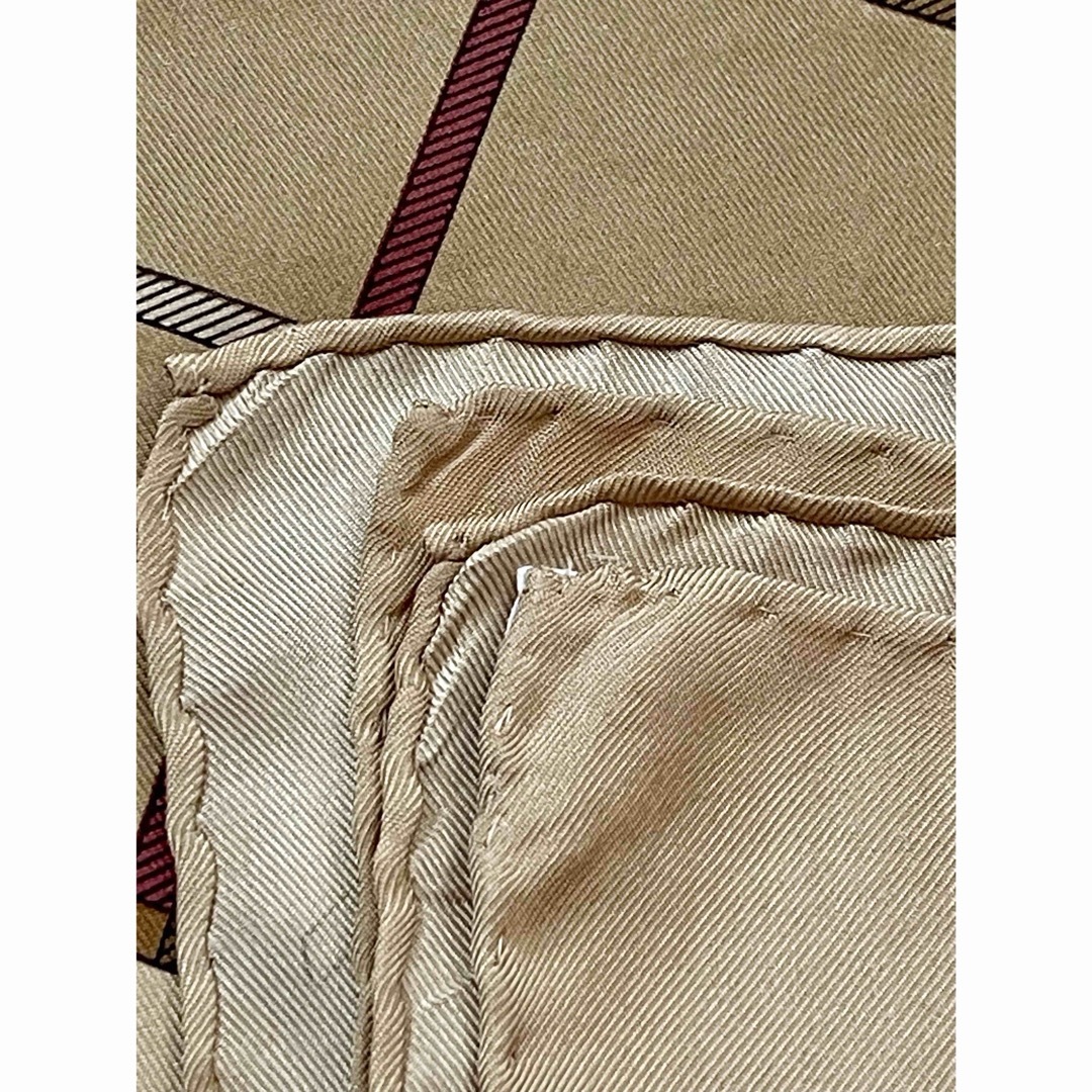 BURBERRY - Burberry シルク100% 大判スカーフ ライトブラウン BURBERRY - Burberry シルク100% 大判スカーフ ライトブラウン