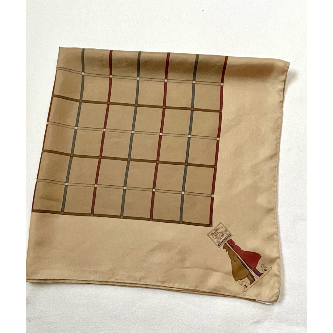 BURBERRY - Burberry シルク100% 大判スカーフ ライトブラウン BURBERRY - Burberry シルク100% 大判スカーフ ライトブラウン