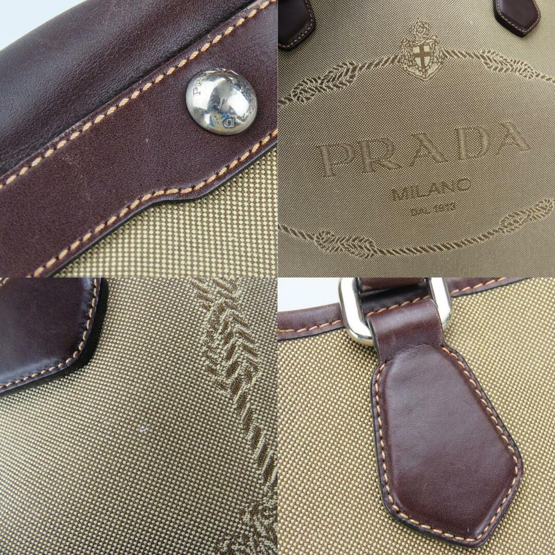 PRADA - 【中古】 プラダ トートバッグ キャンバス レザー PRADA - 【中古】 プラダ トートバッグ キャンバス レザー