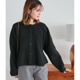 INGEBORG - INGEBORG 黒チュニックたけカーディガン 未使用品の INGEBORG - INGEBORG 黒チュニックたけカーディガン 未使用品の