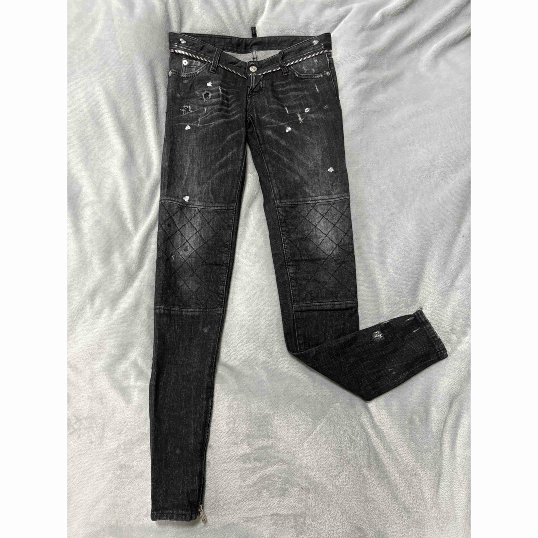 DSQUARED2 - DSQUARED2/スキニーデニム/34 ダメージ ジップの DSQUARED2 - DSQUARED2/スキニーデニム/34 ダメージ ジップの