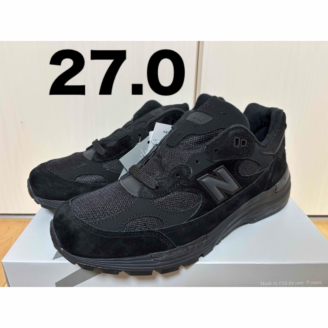 New Balance - New Balance 992 Triple Black 27.0㎝の通販 by New Balance - New Balance 992 Triple Black 27.0㎝の通販 by