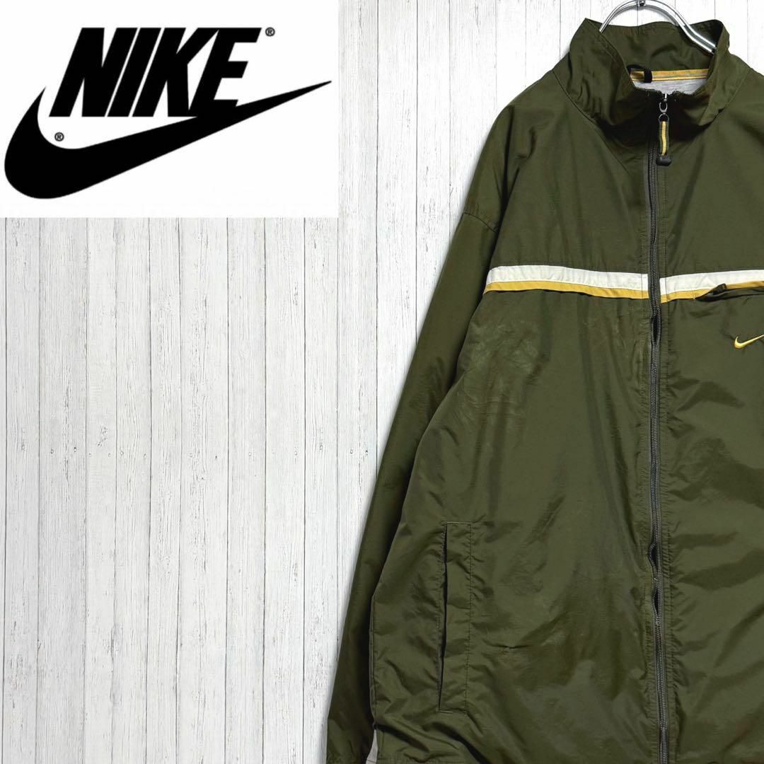 NIKE - NIKE ナイキ ナイロンジャケット 刺繍ロゴ カーキ NIKE - NIKE ナイキ ナイロンジャケット 刺繍ロゴ カーキ