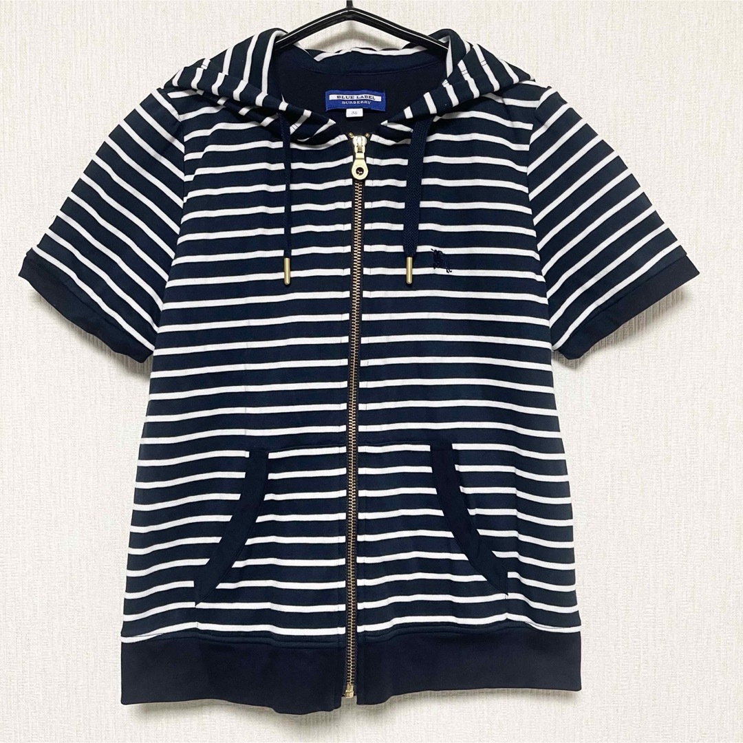 BURBERRY BLUE LABEL - BURBERRY バーバリー ボーダー ジップ BURBERRY BLUE LABEL - BURBERRY バーバリー ボーダー ジップ