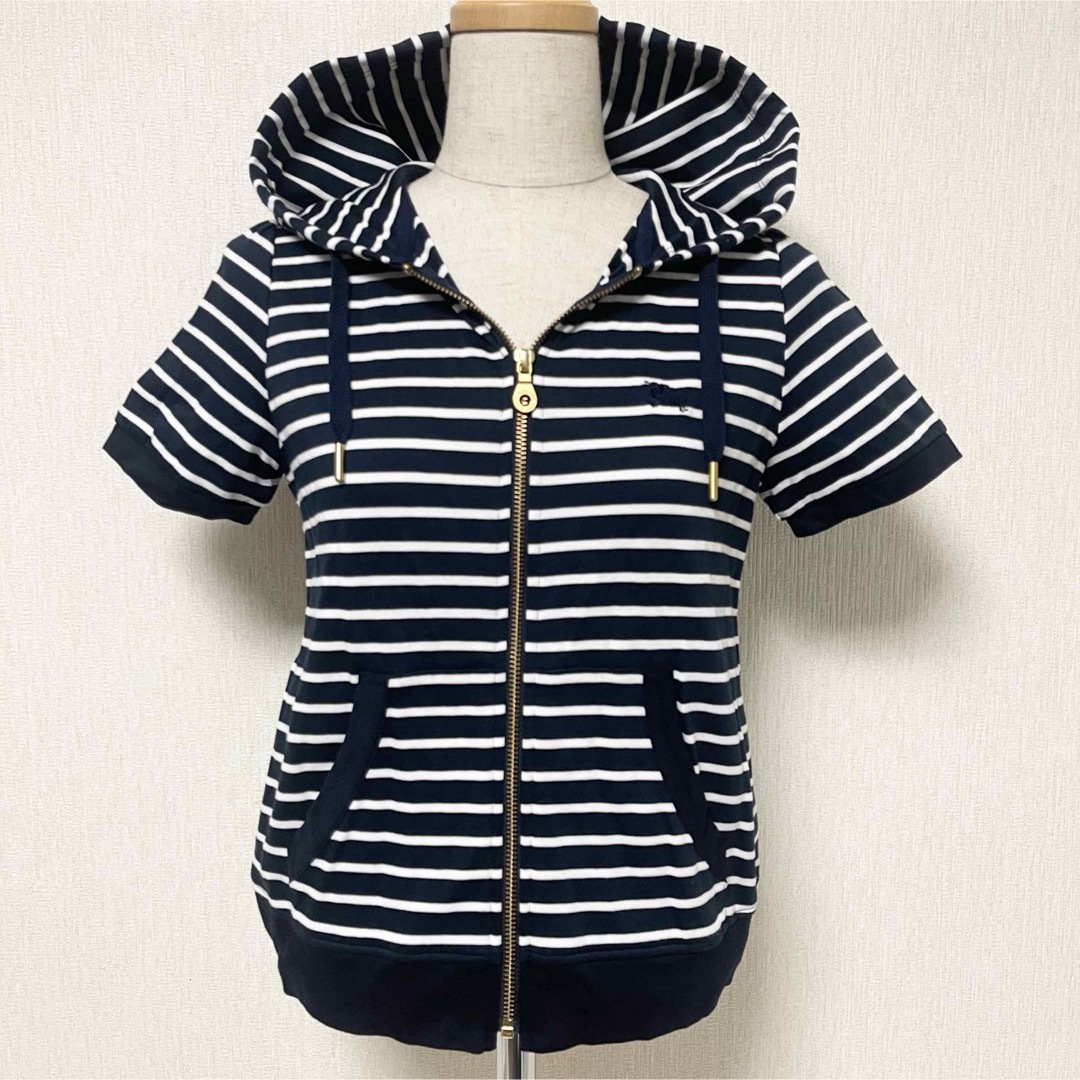 BURBERRY BLUE LABEL - BURBERRY バーバリー ボーダー ジップ BURBERRY BLUE LABEL - BURBERRY バーバリー ボーダー ジップ