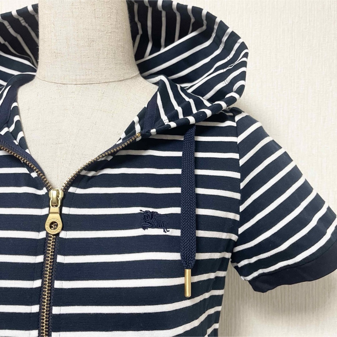 BURBERRY BLUE LABEL - BURBERRY バーバリー ボーダー ジップ BURBERRY BLUE LABEL - BURBERRY バーバリー ボーダー ジップ