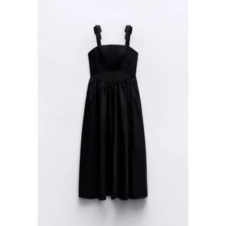 ZARA - ZARA コットンガーゼミディワンピース S グレー 0881/300 ZARA - ZARA コットンガーゼミディワンピース S グレー 0881/300