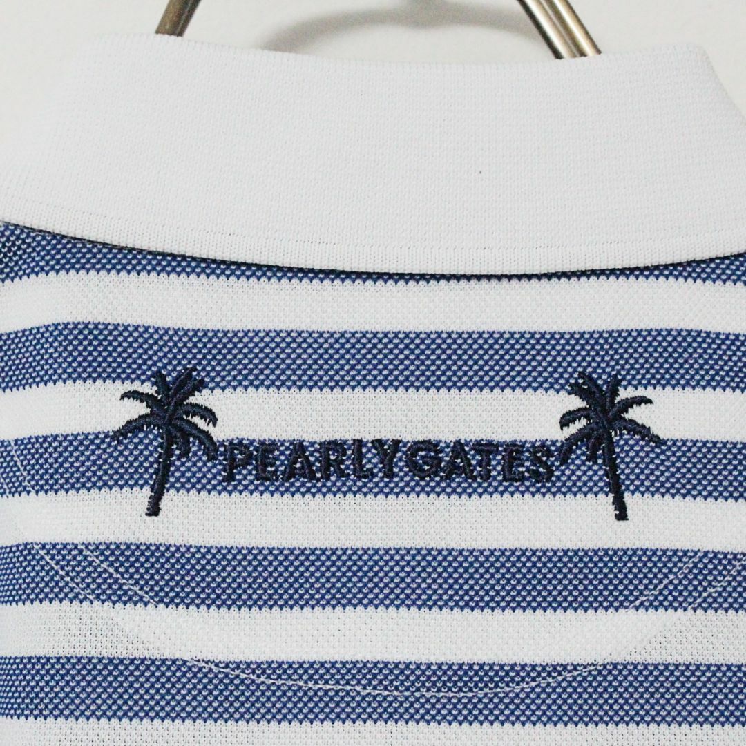 PEARLY GATES - 新品 パーリーゲイツ 刺繍ロゴ ボーダー柄 PEARLY GATES - 新品 パーリーゲイツ 刺繍ロゴ ボーダー柄