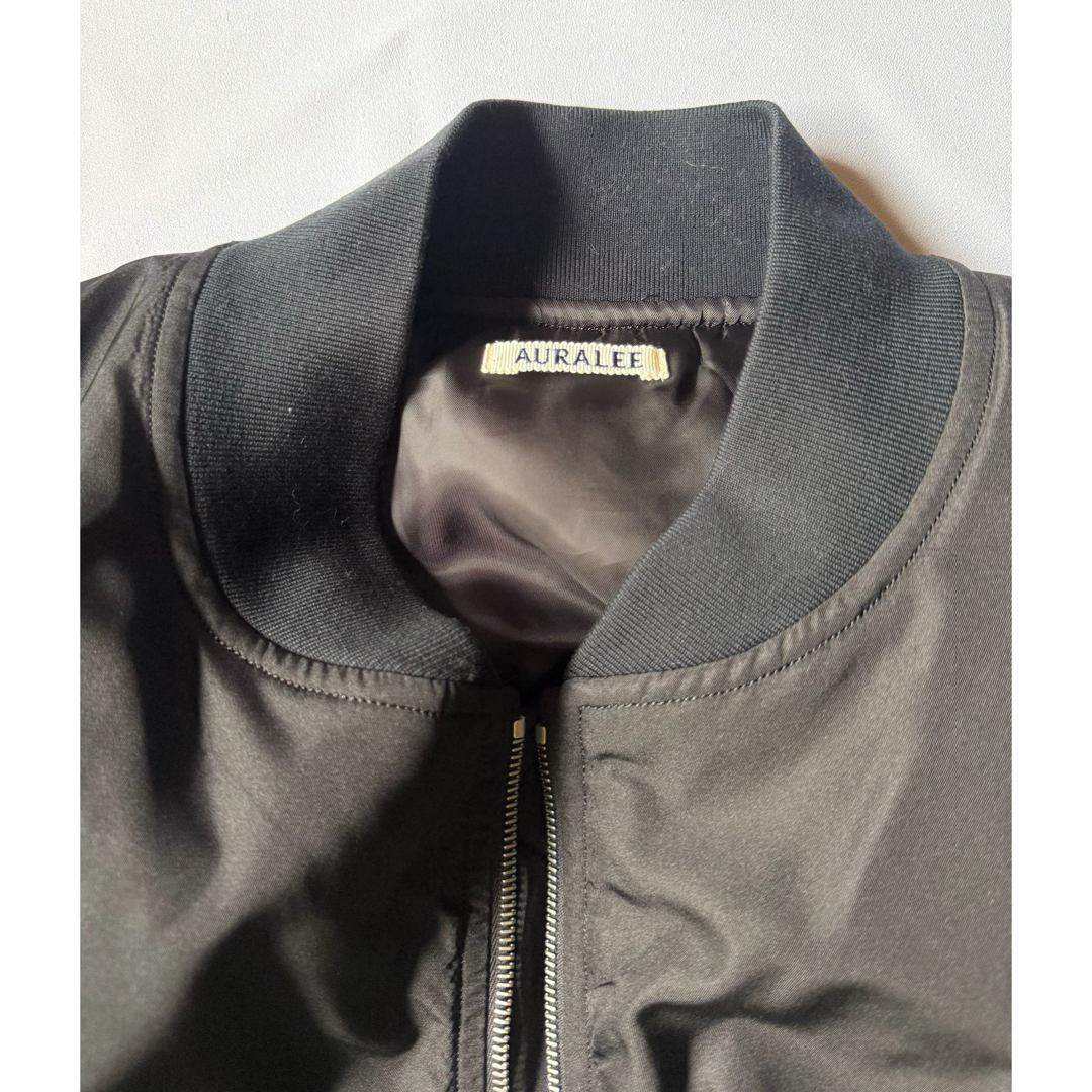 AURALEE - オーラリー 25ss SILK TWILL FLIGHT BLOUSON 黒 4の AURALEE - オーラリー 25ss SILK TWILL FLIGHT BLOUSON 黒 4の