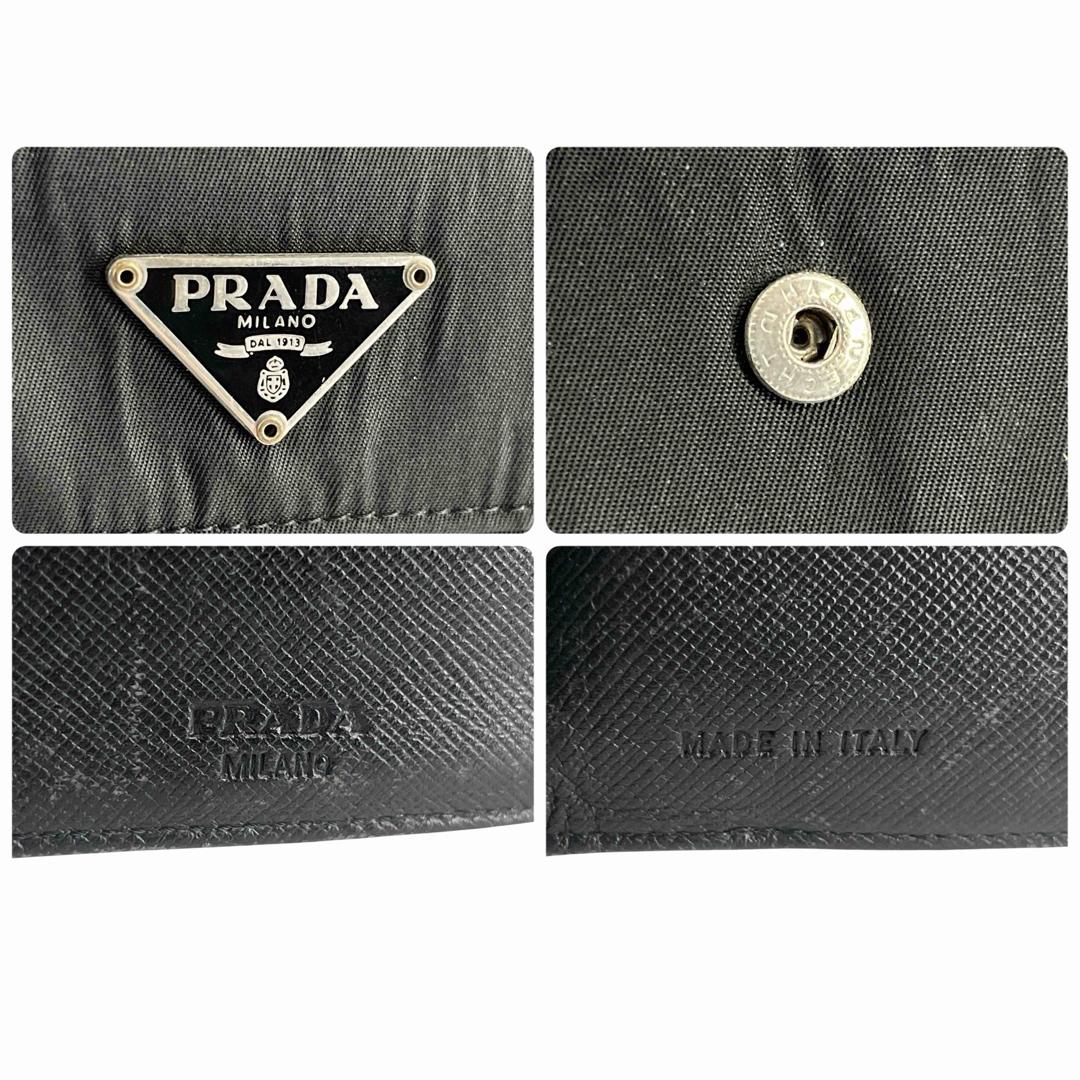 PRADA - プラダ 三角ロゴ 二つ折り財布 コンパクトウォレット PRADA - プラダ 三角ロゴ 二つ折り財布 コンパクトウォレット