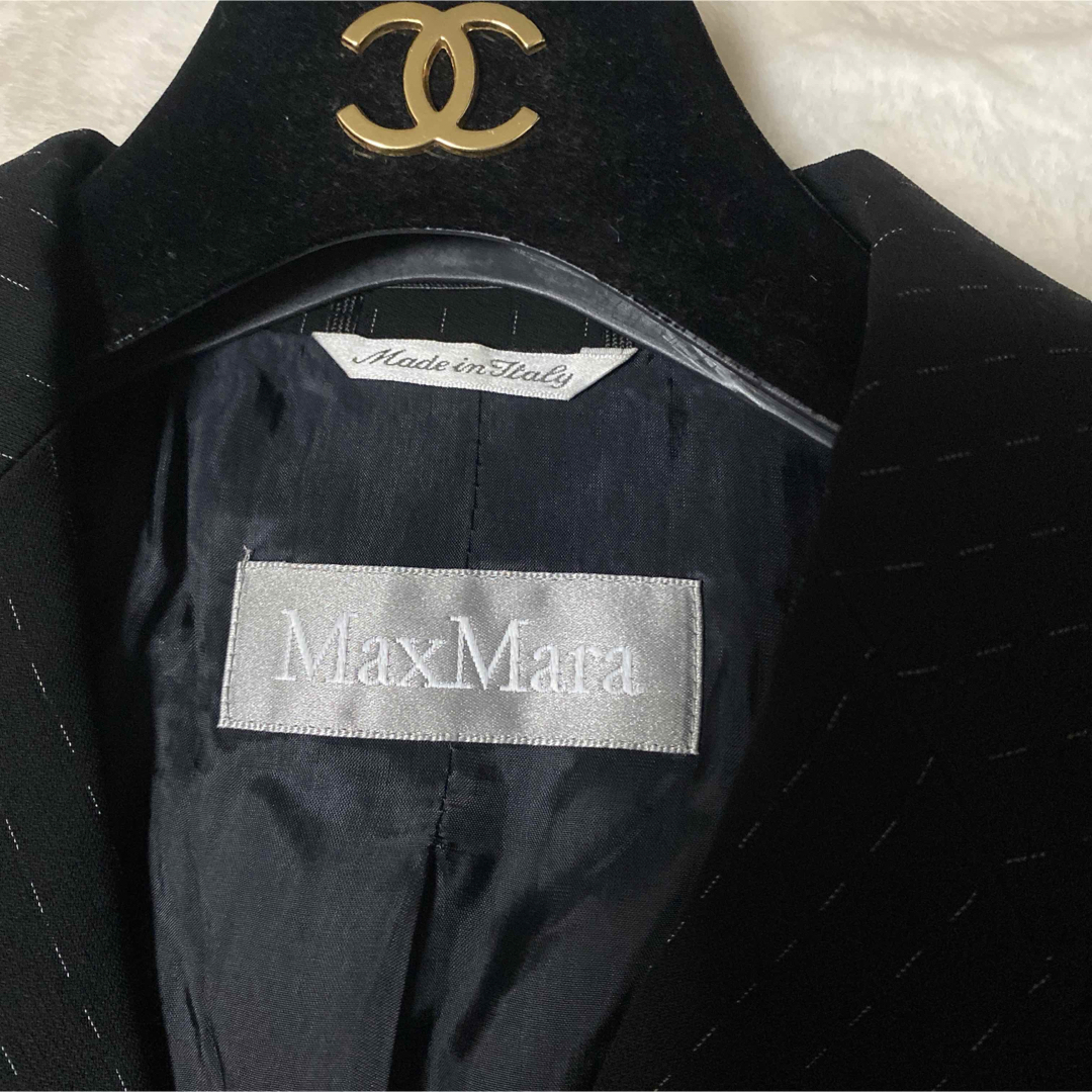 Max Mara - マックスマーラ ブラック ストライプ テーラード Max Mara - マックスマーラ ブラック ストライプ テーラード