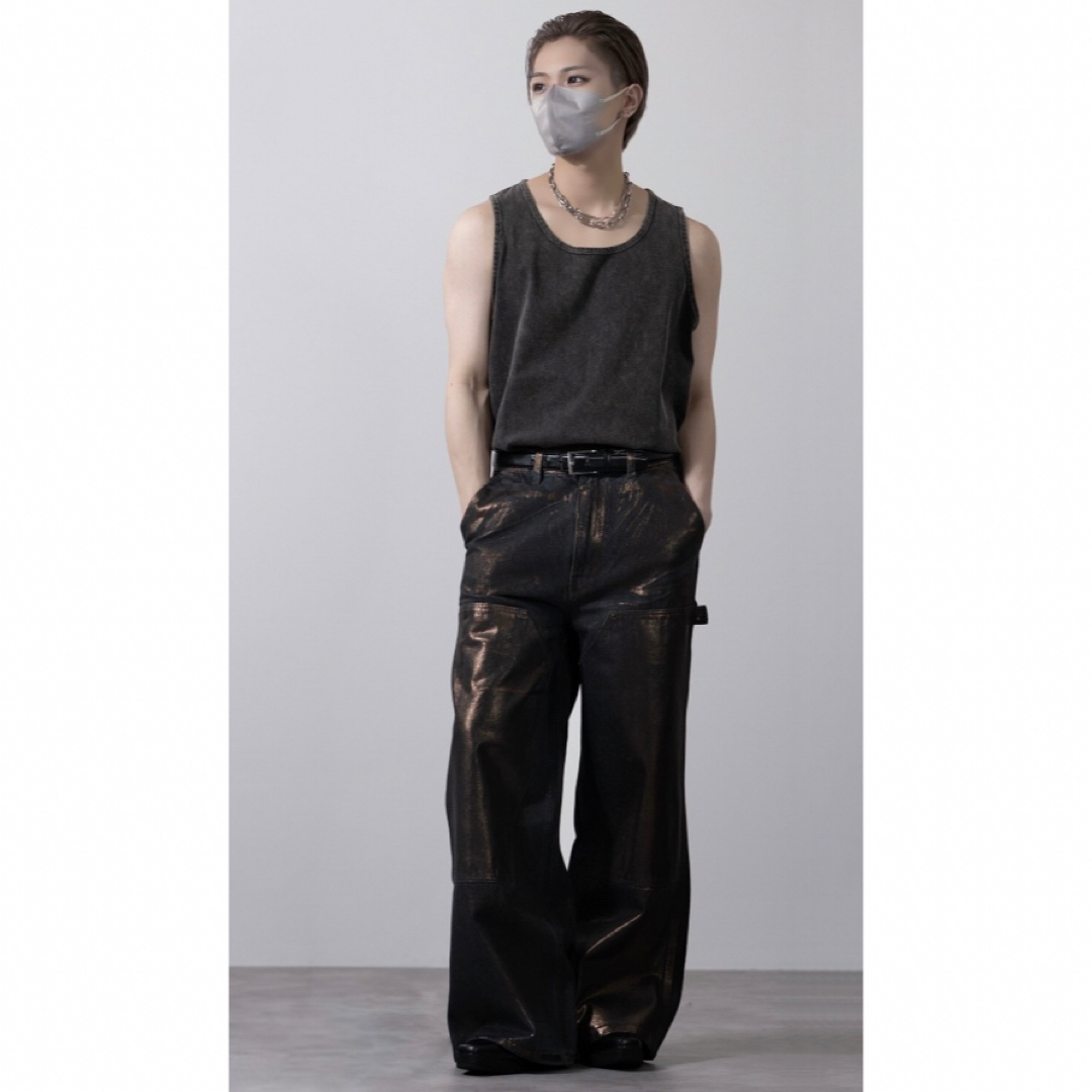 CLEL 特殊加工ダブルニーデニムパンツ アッシュグレー XS (CLEL CLEL 特殊加工ダブルニーデニムパンツ アッシュグレー XS (CLEL