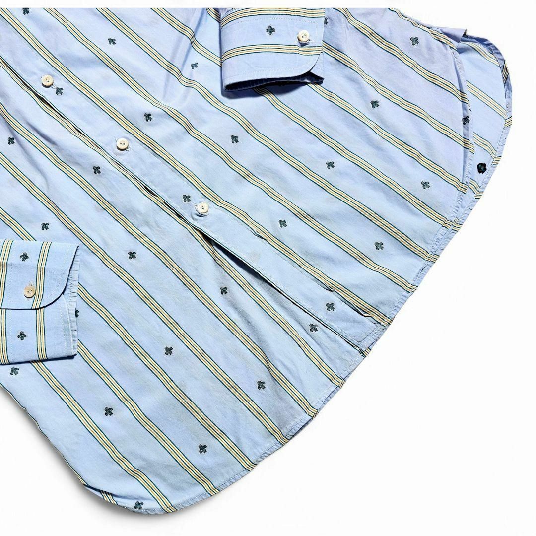 GUCCI - 【良品】グッチ 長袖シャツ ストライプ 柄シャツ ブルー GUCCI - 【良品】グッチ 長袖シャツ ストライプ 柄シャツ ブルー