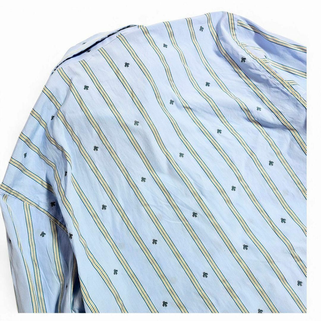 GUCCI - 【良品】グッチ 長袖シャツ ストライプ 柄シャツ ブルー GUCCI - 【良品】グッチ 長袖シャツ ストライプ 柄シャツ ブルー