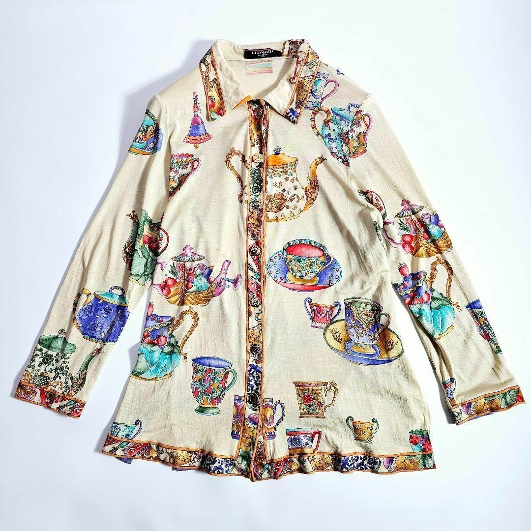 LEONARD - 【希少サイズLL】レオナール 総柄 シャツ 長袖 LEONARD - 【希少サイズLL】レオナール 総柄 シャツ 長袖