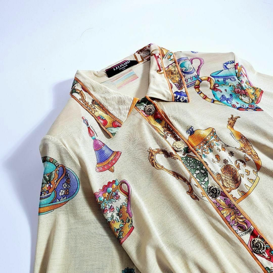 LEONARD - 【希少サイズLL】レオナール 総柄 シャツ 長袖 LEONARD - 【希少サイズLL】レオナール 総柄 シャツ 長袖