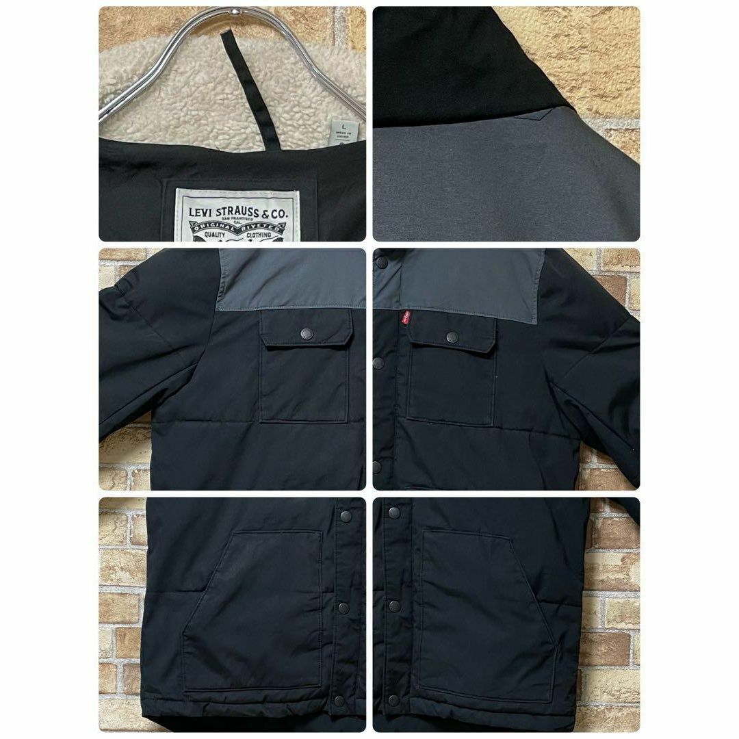 Levi's - リーバイス ダウンジャケット 襟ボア ツートン 黒 Levi's - リーバイス ダウンジャケット 襟ボア ツートン 黒