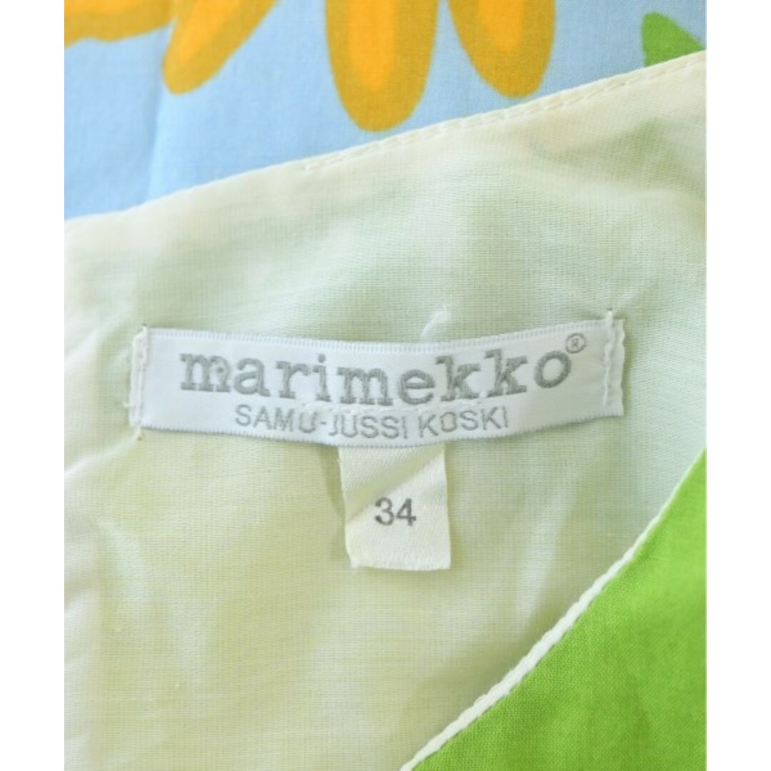 marimekko - marimekko ワンピース 34(XS位) 緑xオレンジx水色等 marimekko - marimekko ワンピース 34(XS位) 緑xオレンジx水色等