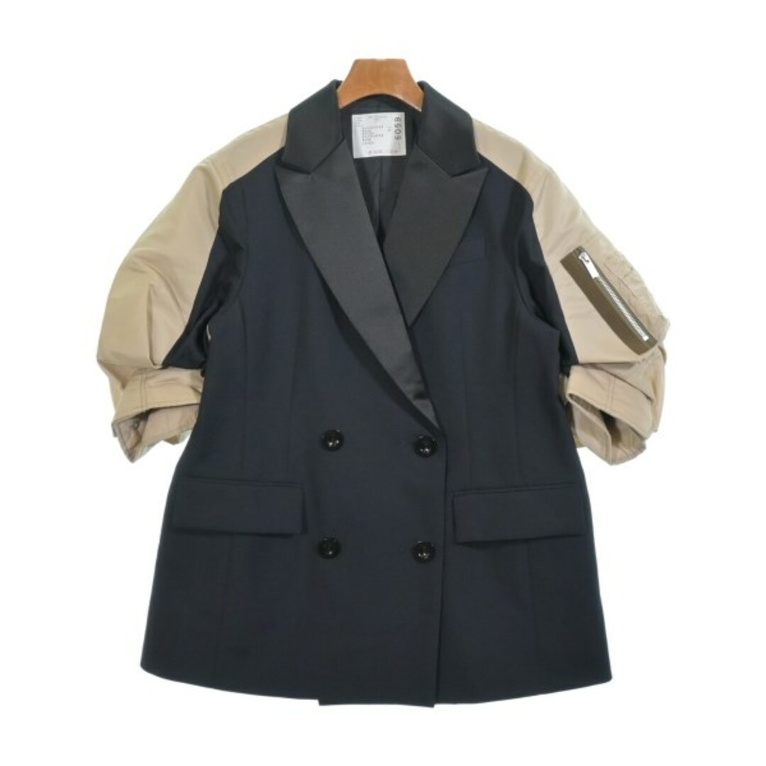 sacai - sacai サカイ ジャケット 2(M位) 黒xベージュ 【古着 sacai - sacai サカイ ジャケット 2(M位) 黒xベージュ 【古着