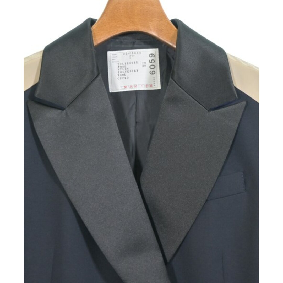 sacai - sacai サカイ ジャケット 2(M位) 黒xベージュ 【古着 sacai - sacai サカイ ジャケット 2(M位) 黒xベージュ 【古着