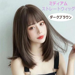 1121ウィッグセミロング ブラウン ミディアム ストレート かつら 1121ウィッグセミロング ブラウン ミディアム ストレート かつら