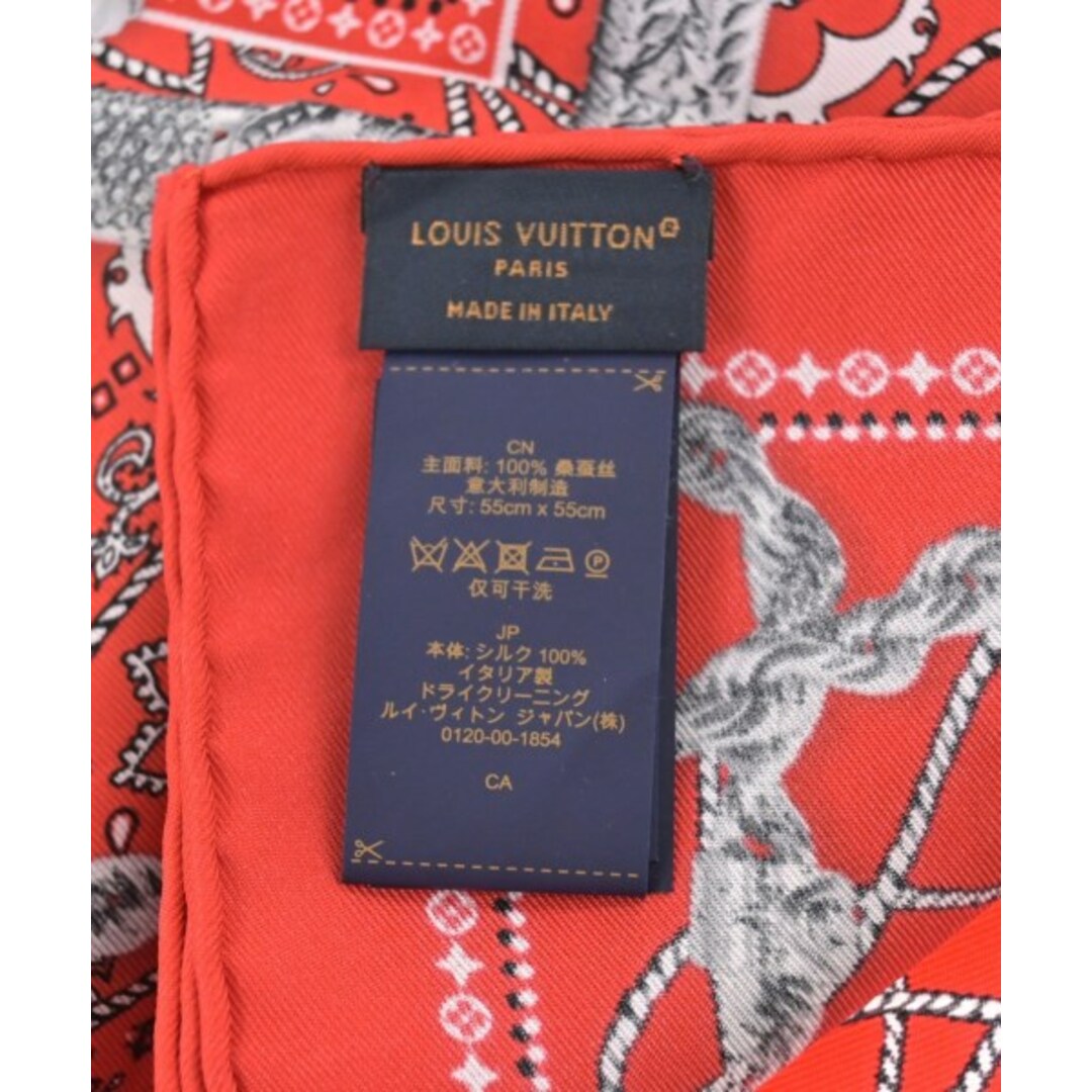 LOUIS VUITTON - LOUIS VUITTON バンダナ・スカーフ - 赤x白x黒 LOUIS VUITTON - LOUIS VUITTON バンダナ・スカーフ - 赤x白x黒