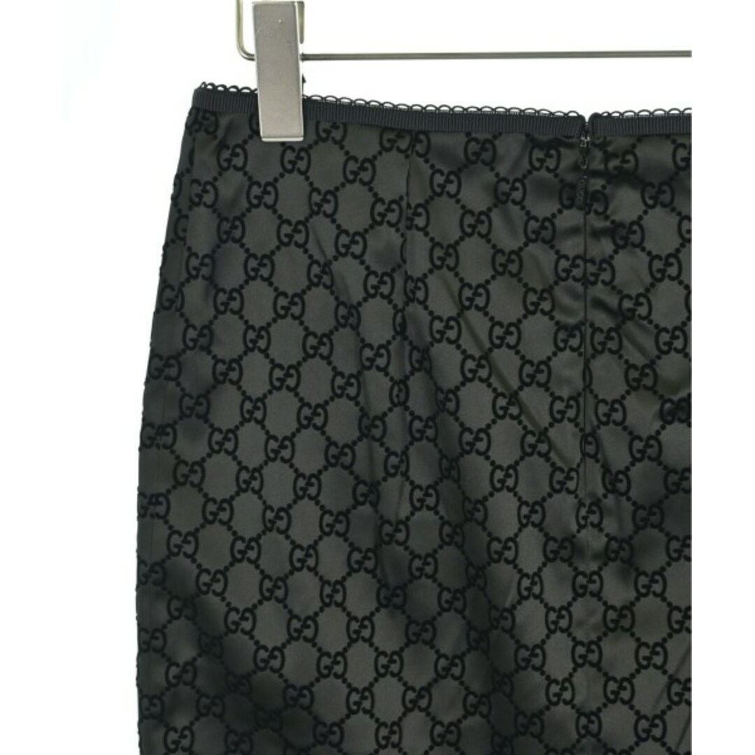 GUCCI - GUCCI グッチ ひざ丈スカート S 黒(総柄) 【古着 GUCCI - GUCCI グッチ ひざ丈スカート S 黒(総柄) 【古着