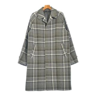 hevo - HEVO イーヴォ ステンカラーコート 46(M位) グレーx黒x白 hevo - HEVO イーヴォ ステンカラーコート 46(M位) グレーx黒x白