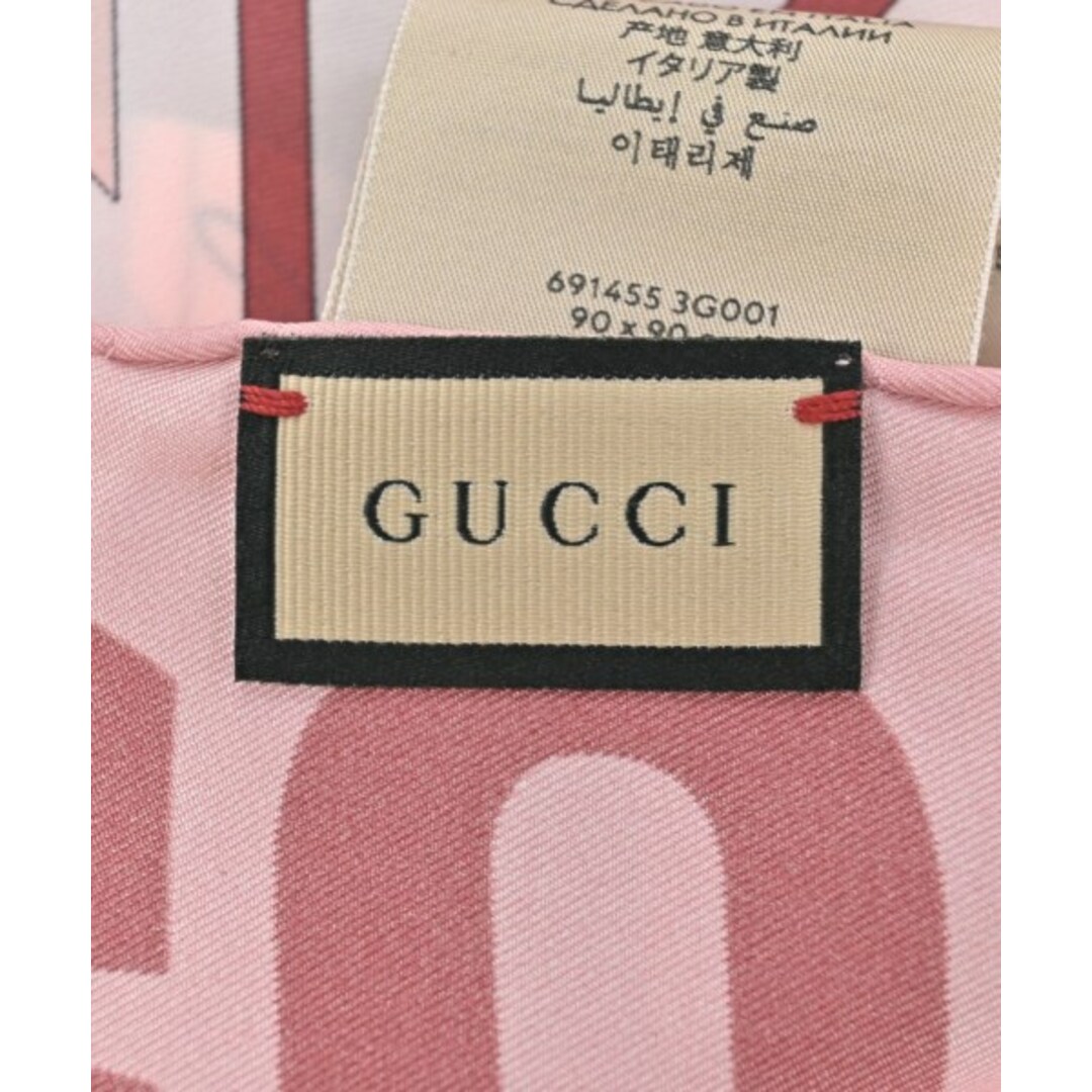 GUCCI - GUCCI グッチ バンダナ・スカーフ - ピンクx赤x黄等(総 GUCCI - GUCCI グッチ バンダナ・スカーフ - ピンクx赤x黄等(総