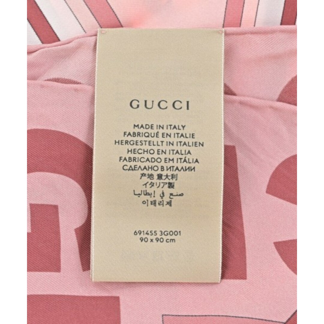 GUCCI - GUCCI グッチ バンダナ・スカーフ - ピンクx赤x黄等(総 GUCCI - GUCCI グッチ バンダナ・スカーフ - ピンクx赤x黄等(総