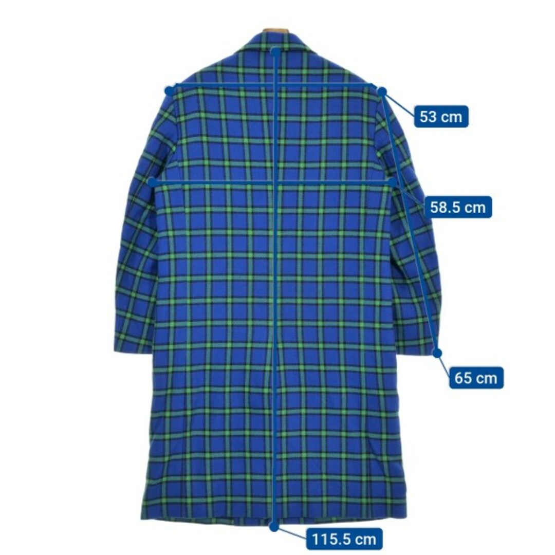 VERSACE - VERSACE コート(その他) 48(L位) 青x緑等(チェック VERSACE - VERSACE コート(その他) 48(L位) 青x緑等(チェック