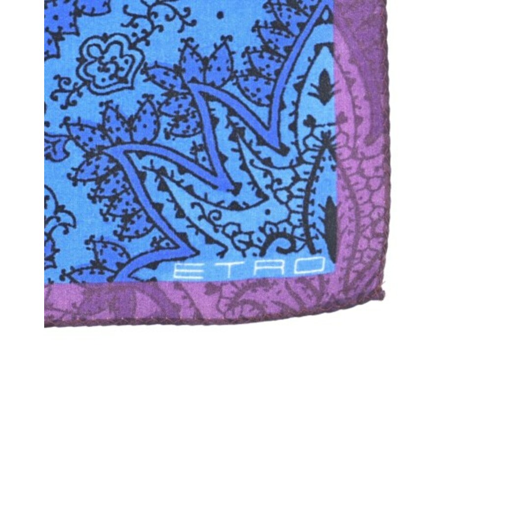ETRO - ETRO エトロ バンダナ・スカーフ - 黒x青x紫 【古着 ETRO - ETRO エトロ バンダナ・スカーフ - 黒x青x紫 【古着