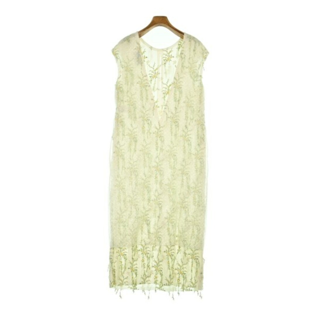 LANVIN - LANVIN ランバン ワンピース 38(S位) アイボリーx緑x黄 LANVIN - LANVIN ランバン ワンピース 38(S位) アイボリーx緑x黄