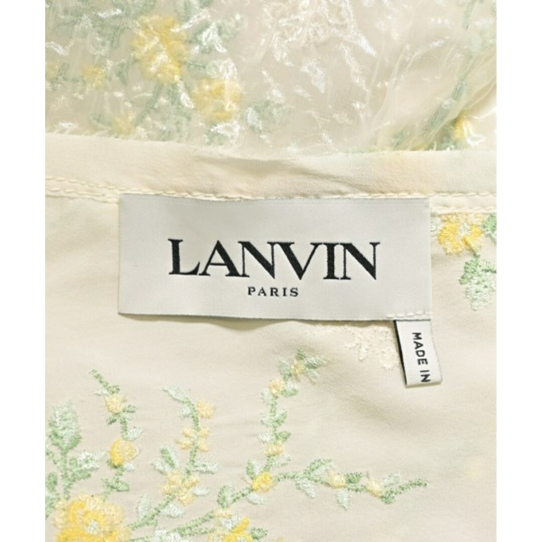 LANVIN - LANVIN ランバン ワンピース 38(S位) アイボリーx緑x黄 LANVIN - LANVIN ランバン ワンピース 38(S位) アイボリーx緑x黄