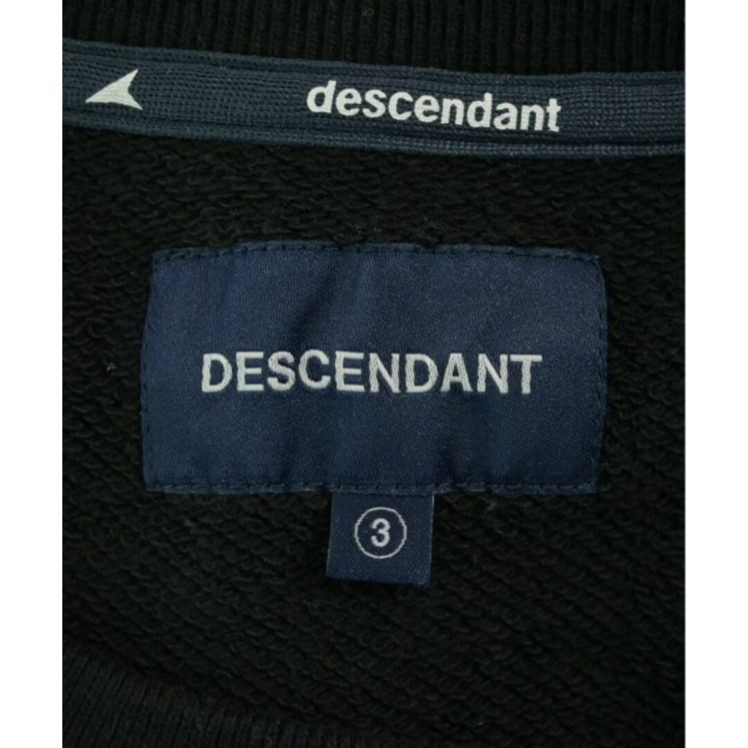 DESCENDANT - DESCENDANT ディセンダント スウェット 3(L位) 黒 DESCENDANT - DESCENDANT ディセンダント スウェット 3(L位) 黒