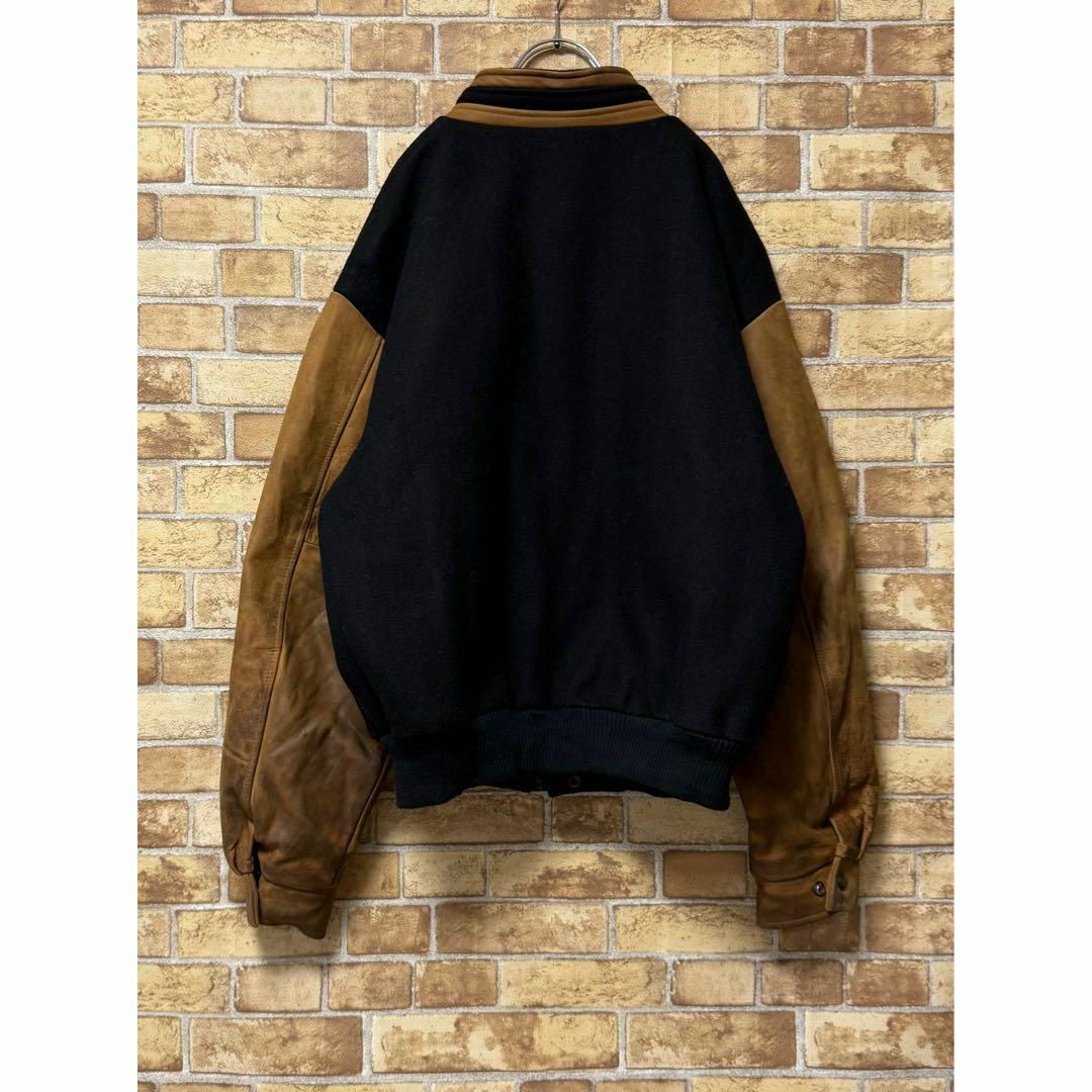 CANADA SPORTSWEAR カナダ製 袖革ウールスタジャン 黒 Lの通販 CANADA SPORTSWEAR カナダ製 袖革ウールスタジャン 黒 Lの通販