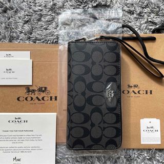 COACH - COACH シグネチャー ジップ メンズ 長財布 マホガニー COACH - COACH シグネチャー ジップ メンズ 長財布 マホガニー