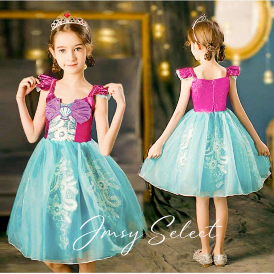 Disney - 130cm☆肩フリル アリエルドレス アリエルワンピース Disney - 130cm☆肩フリル アリエルドレス アリエルワンピース