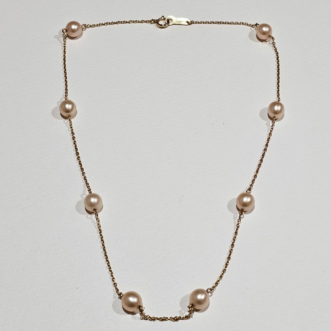 TASAKI - 1444 タサキパールステーションネックレスK18YG TASAKI - 1444 タサキパールステーションネックレスK18YG