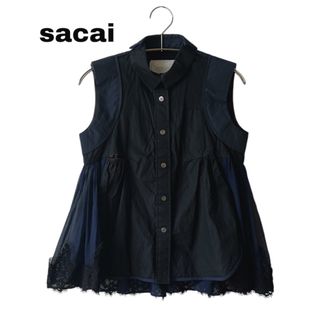 sacai - サカイ 23SS 23-06528 コットンポプリン半袖シャツ sacai - サカイ 23SS 23-06528 コットンポプリン半袖シャツ