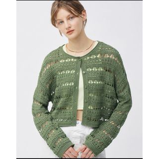 激安ブランド GU - GU 透かし編みカーディガンの通販 shop|ジーユー SH by トップス