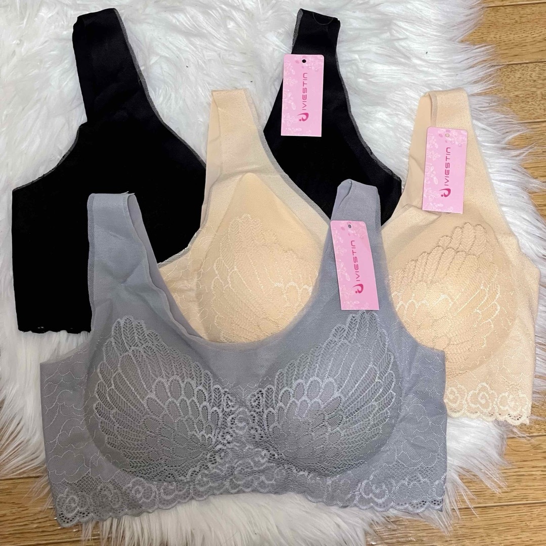 ノンワイヤー ブラジャー ピンク ベージュ 肌色 3L XXL 2枚 ノンワイヤー ブラジャー ピンク ベージュ 肌色 3L XXL 2枚